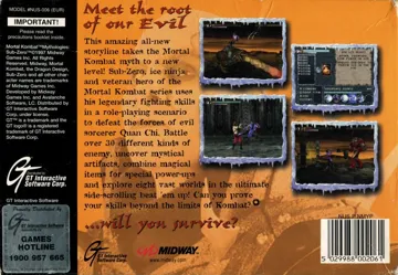 Mortal Kombat Mythologies - Sub-Zero (Europe) box cover back